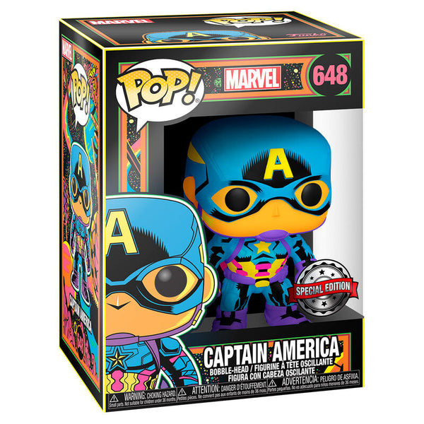 Marvel POP! Captain America Black Light Exclusive