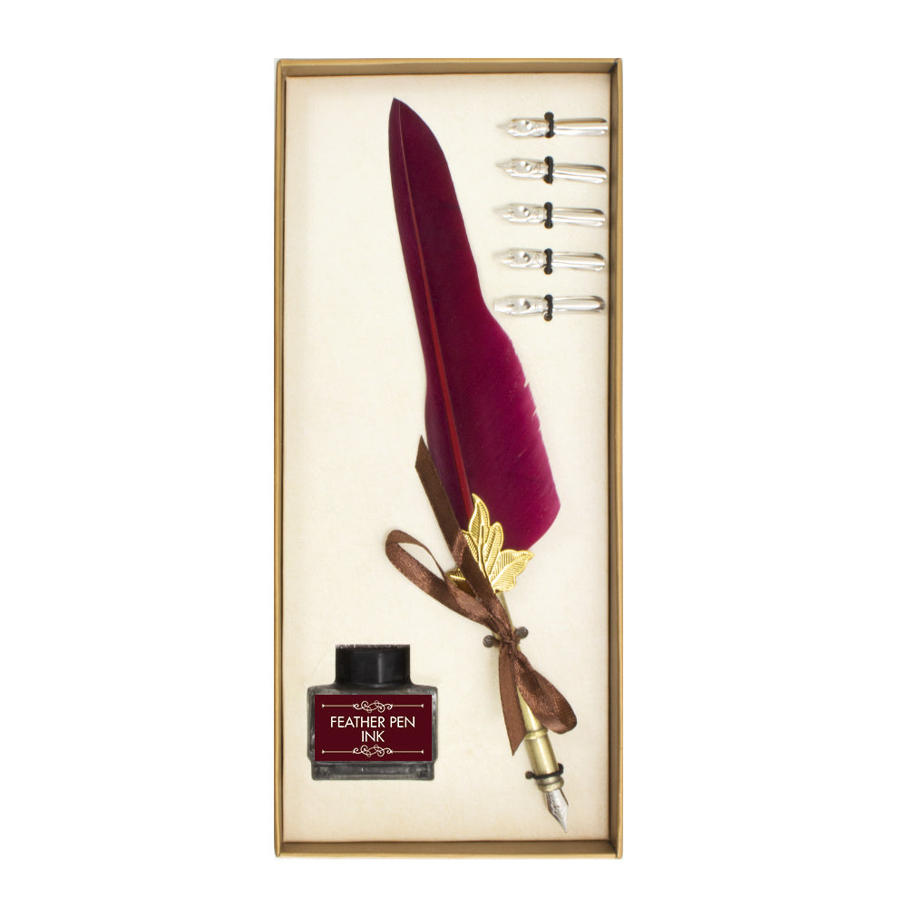 Calligraphy set ruby feather pen