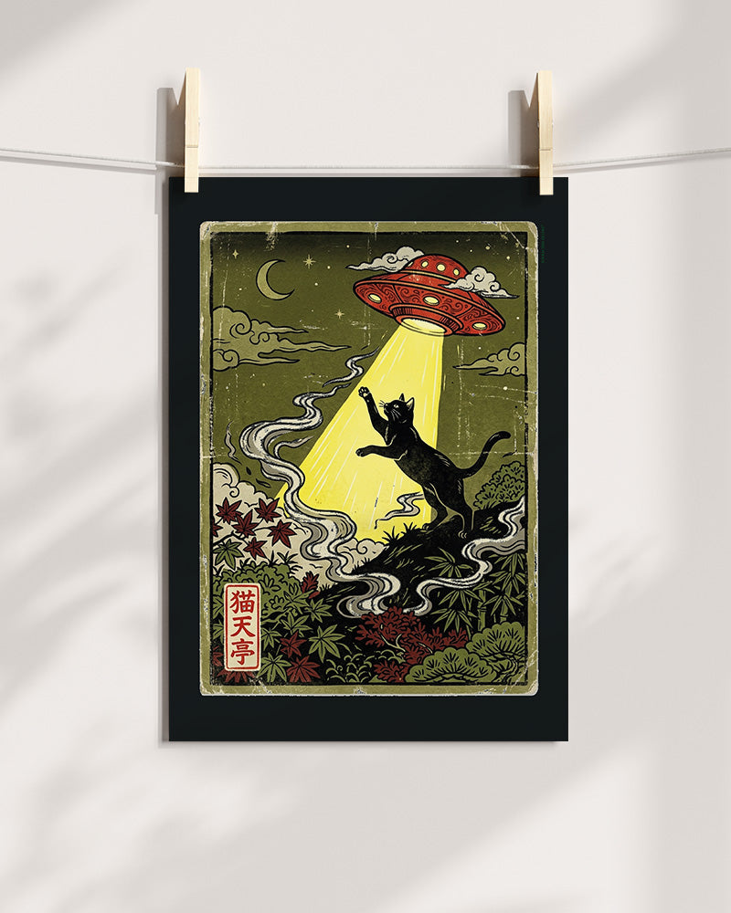 Cat Abduction Art Print