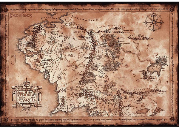 Lord of the Rings Middle Earth Map Poster