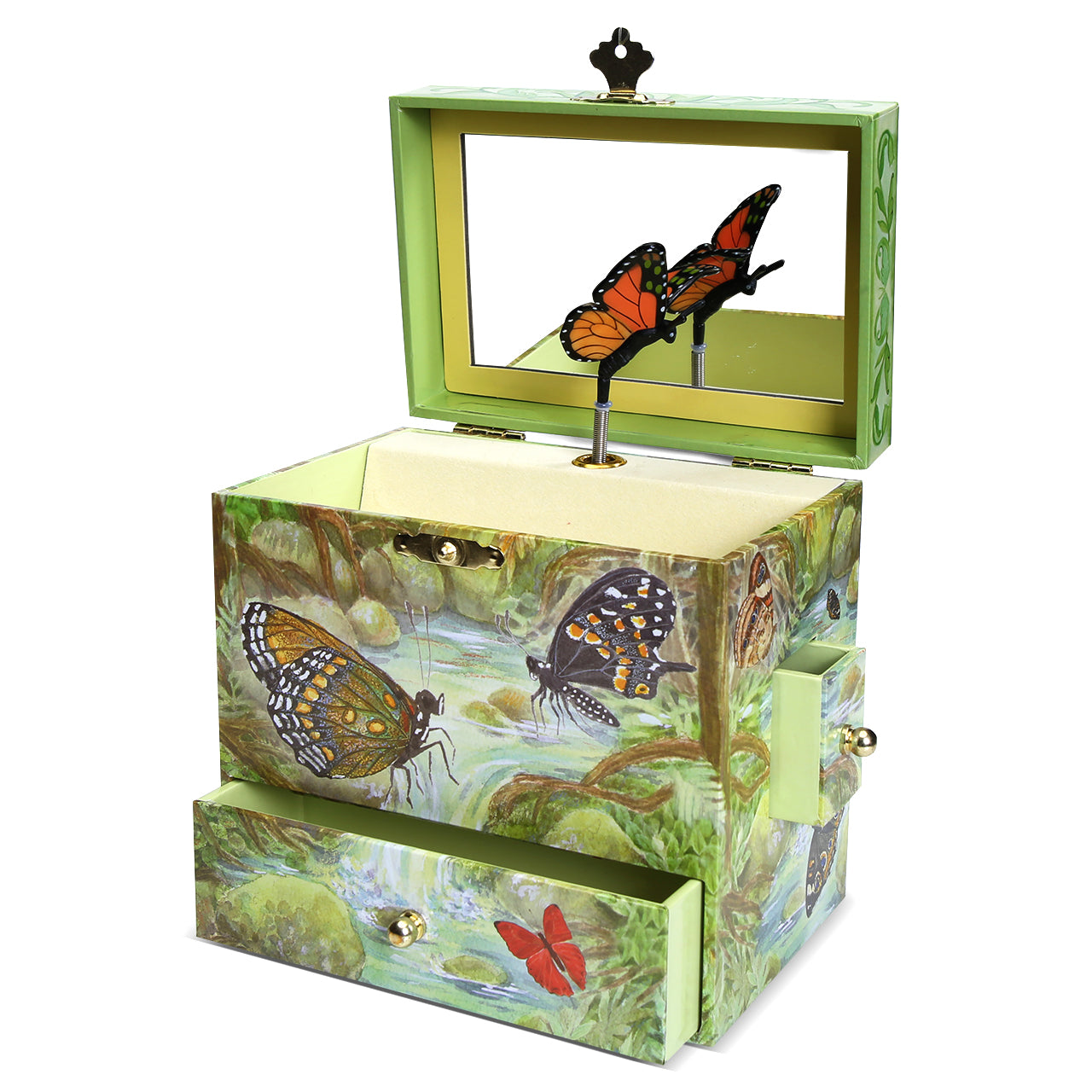 Monarch Butterfly Musical Jewelry Box