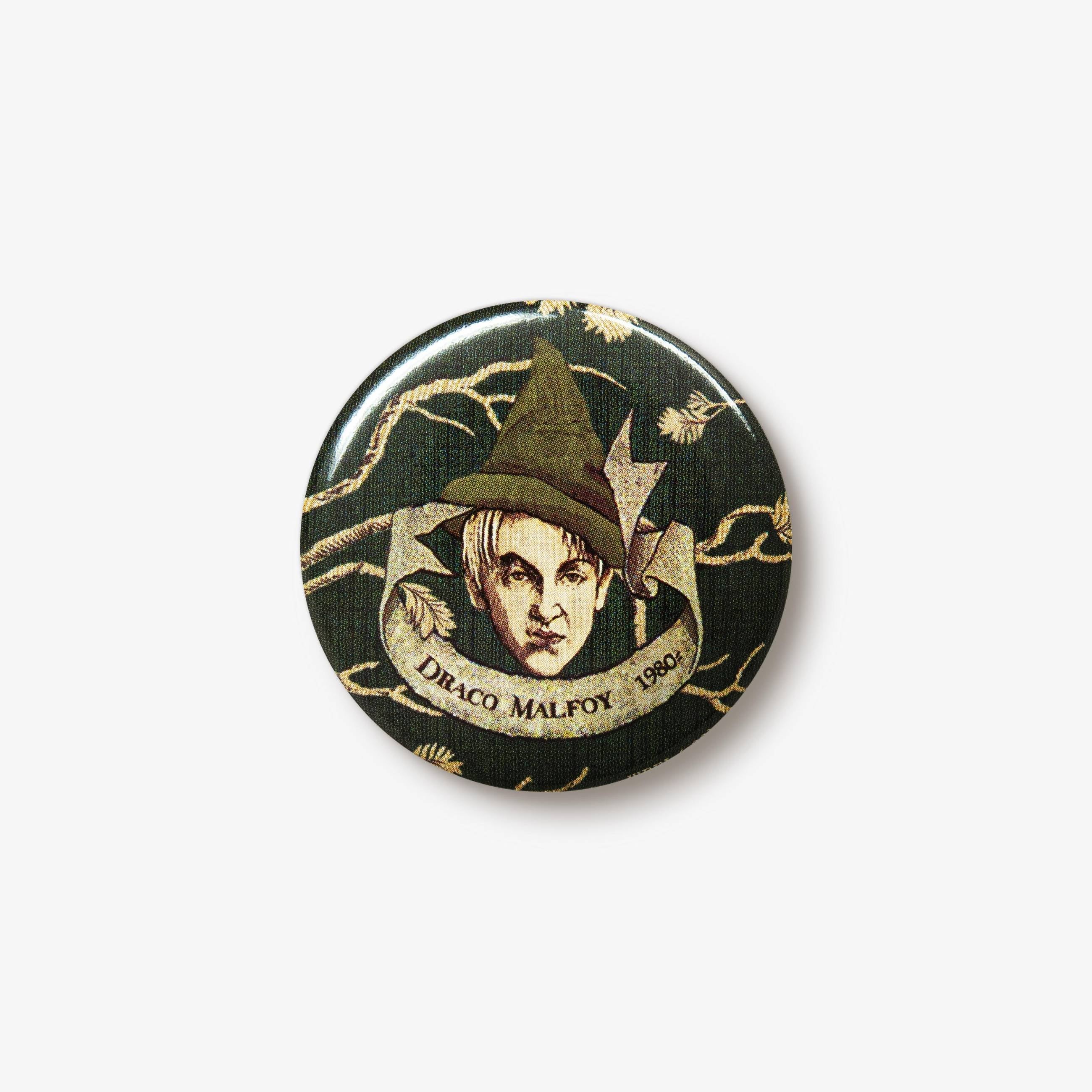 Badge à bouton de tapisserie de la famille noire Draco