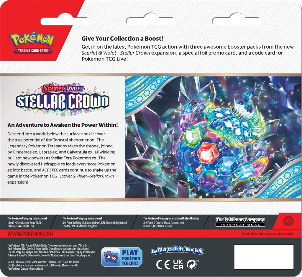 Pokémon Stellar Crown 3-Pack Blister