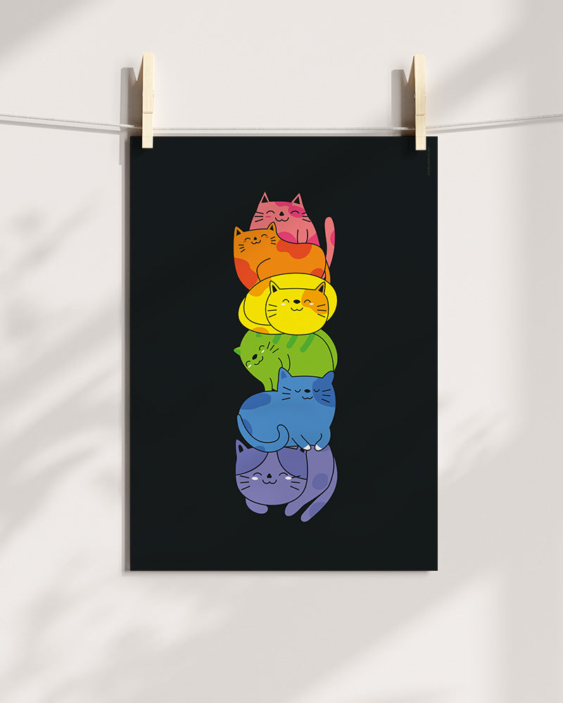 Worldpride Rainbow Cats Art Print
