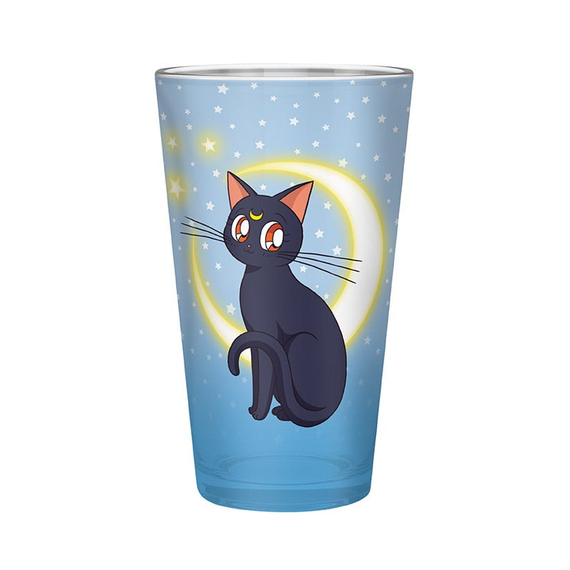 Sailor Moon Large Glass Luna & Artemis
