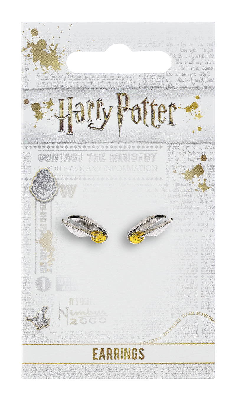 Harry Potter Silver Plated Golden Snitch Stud Earrings