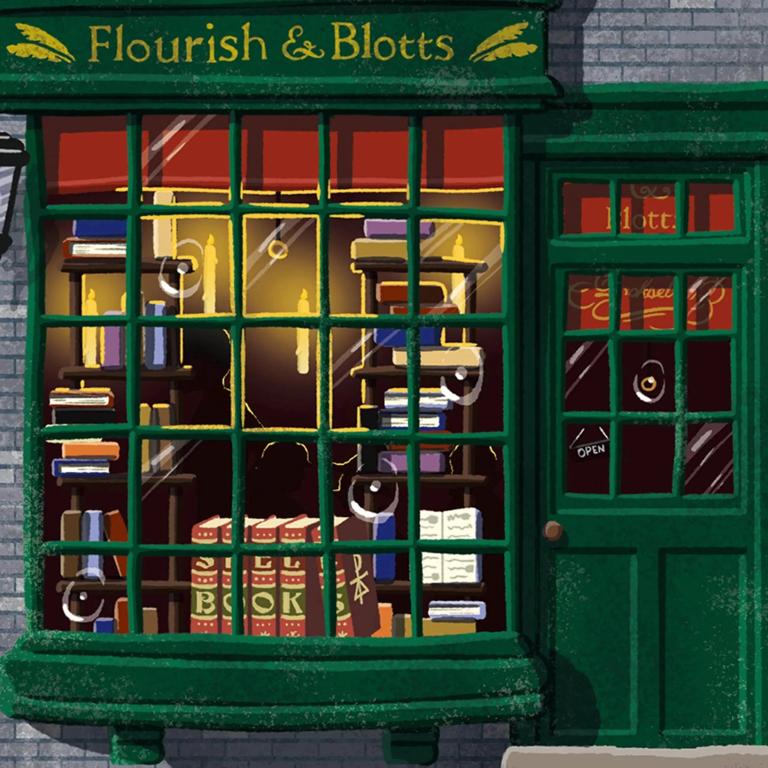 Des boutiques envoûtantes : Flourish and Blotts sur le Chemin de Traverse