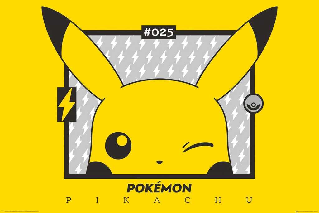 Affiche Pokémon Pikachu Clin d'oeil