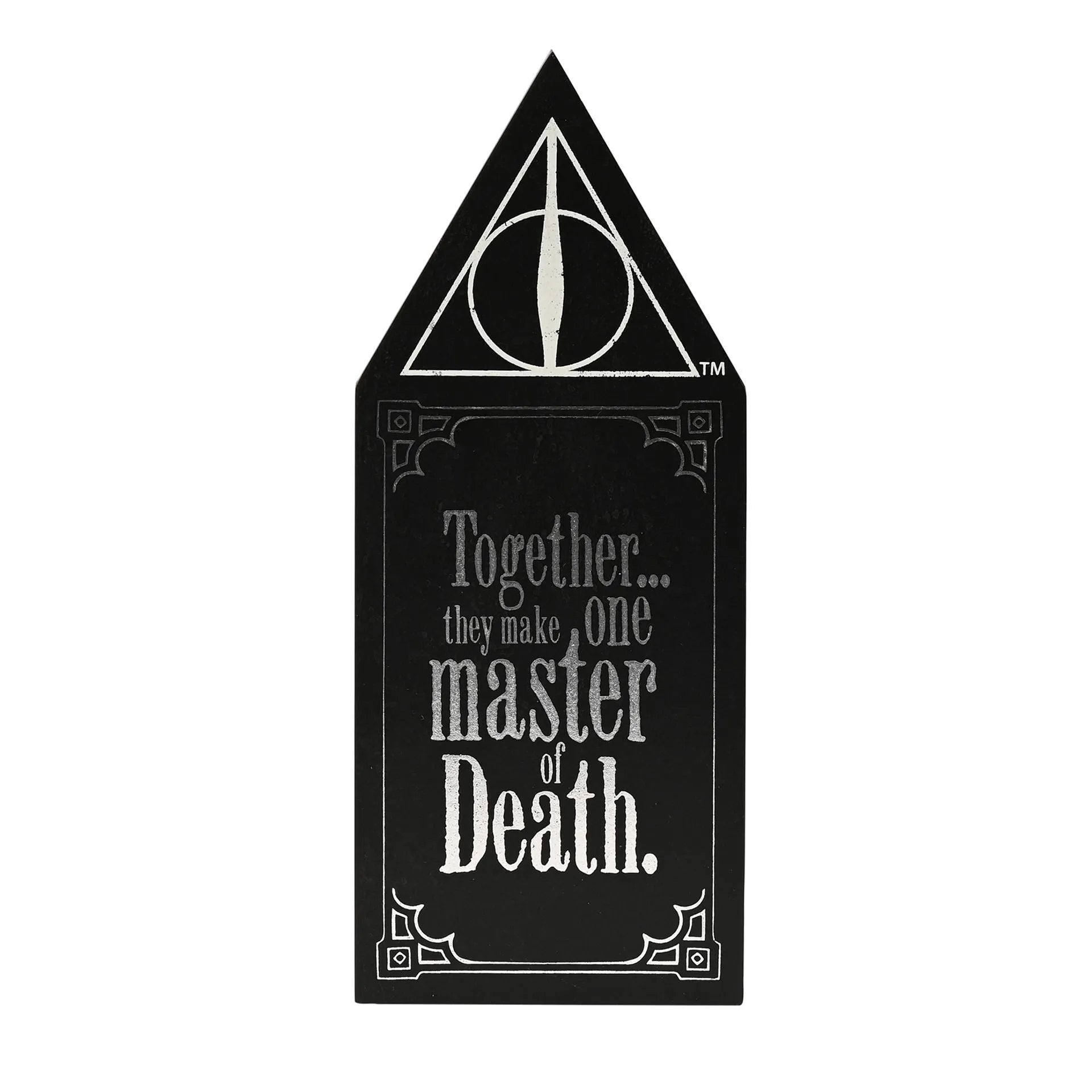 Plaque en bois phosphorescente représentant les arts sombres de Harry Potter - Les Reliques de la Mort