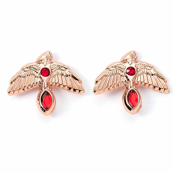 Harry Potter Fawkes Rose Gold Plated Stud Earrings
