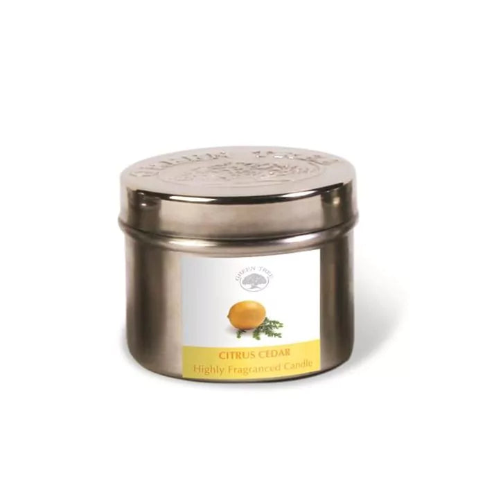 Citrus Cedar Candle in a tin