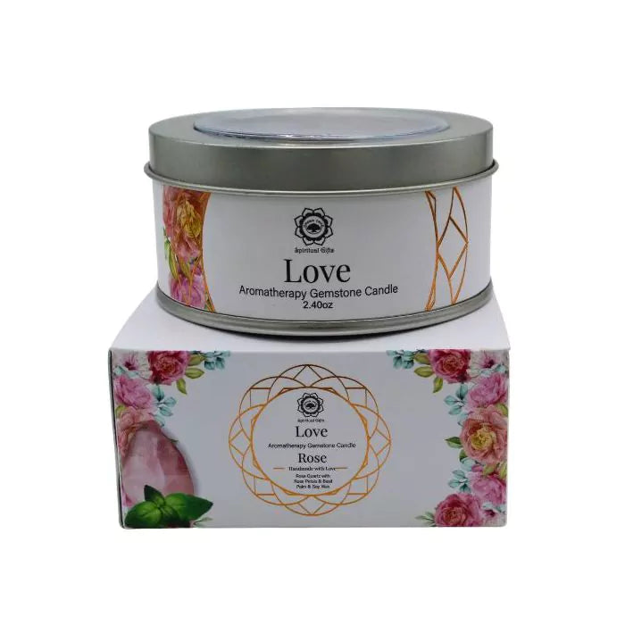 Rose Gemstone Candle - Love