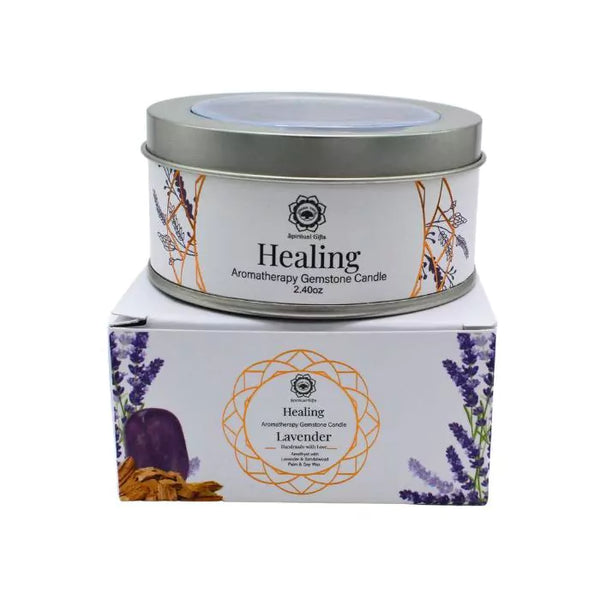 Lavender Gemstone Candle - Healing