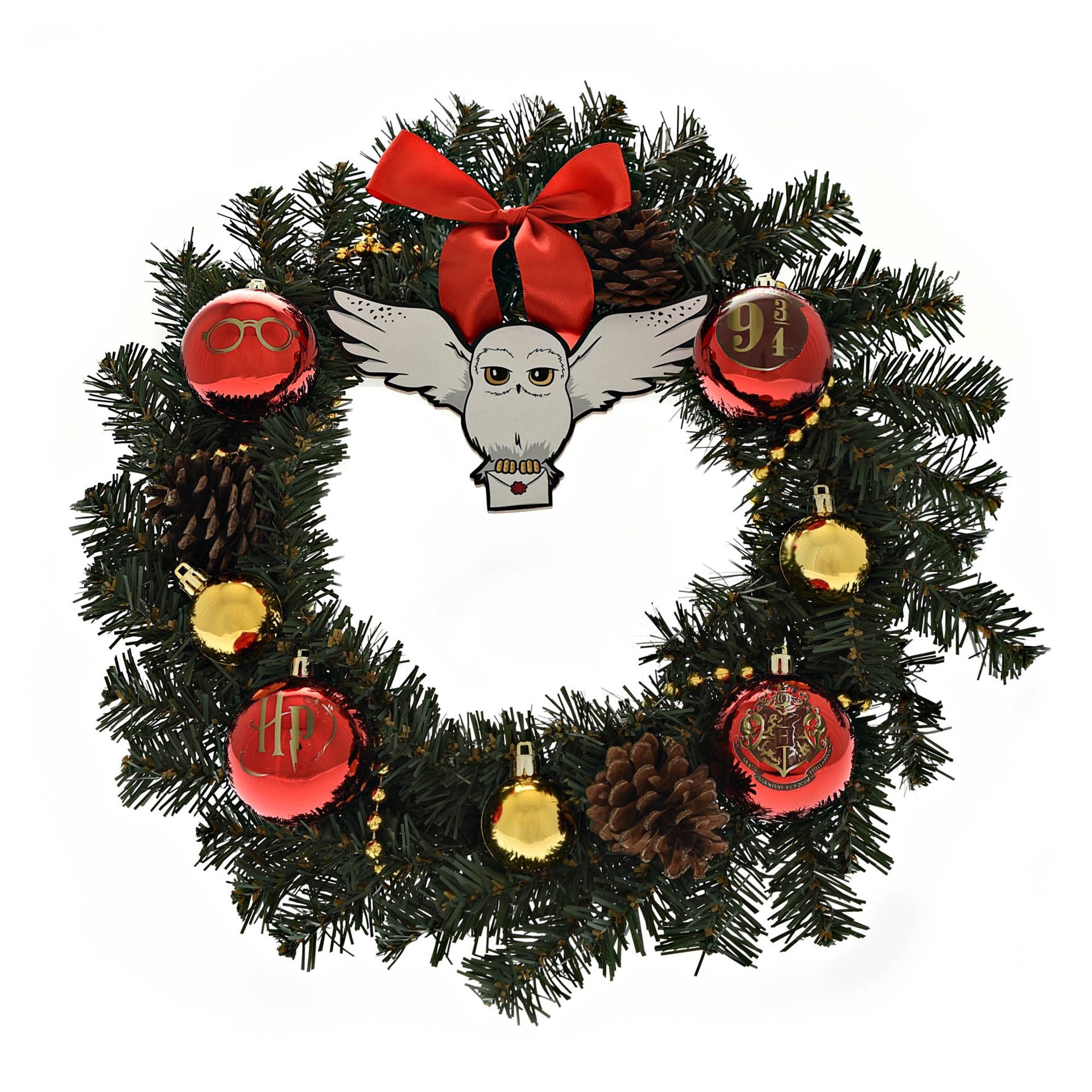 Couronne de Noël Harry Potter avec Hedwige