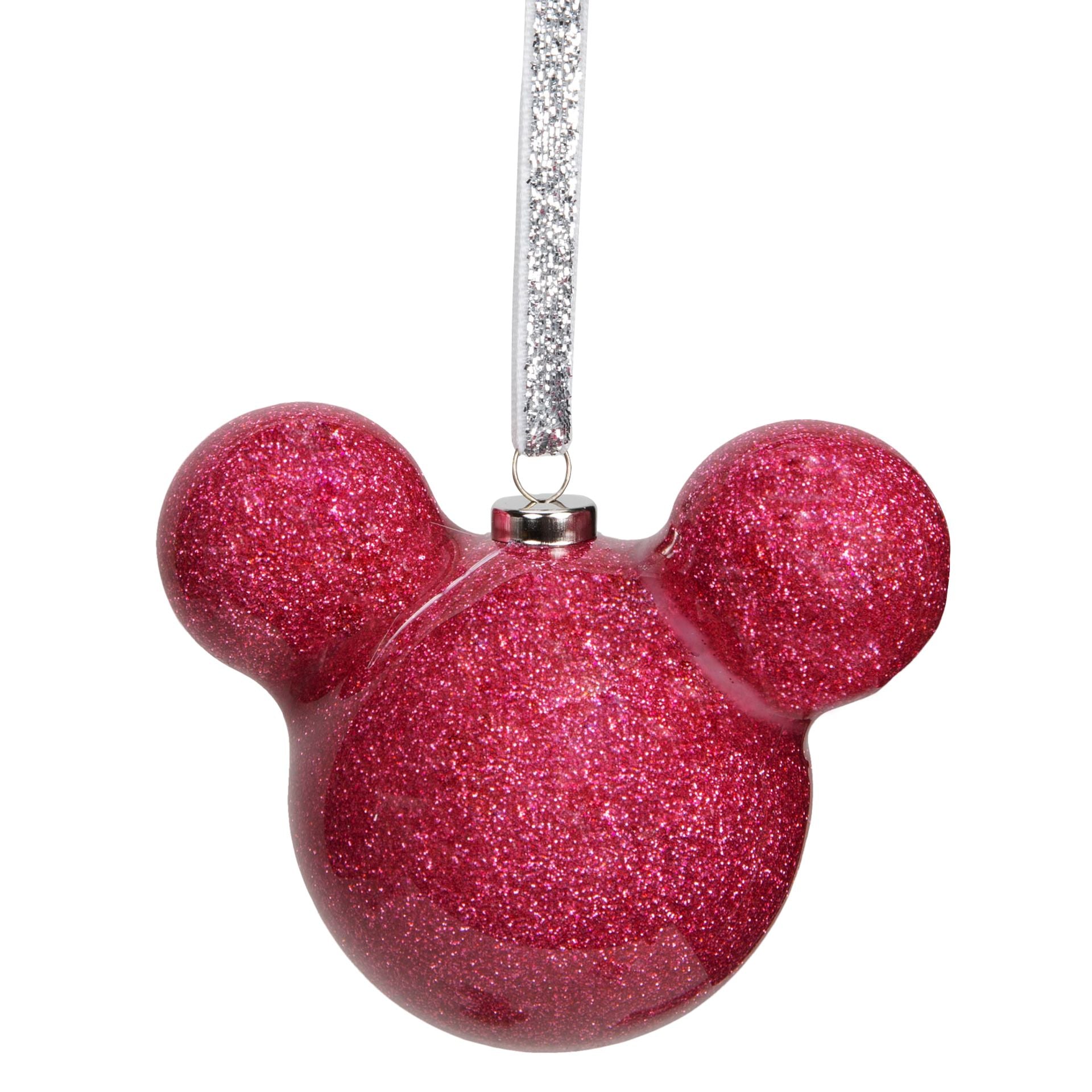 Disney Mickey Mouse Pink Glitter Bauble