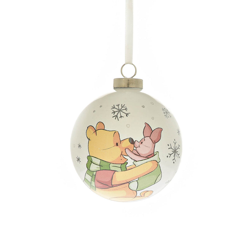 Winnie & Piglet Ceramic Bauble - Merry Christmas