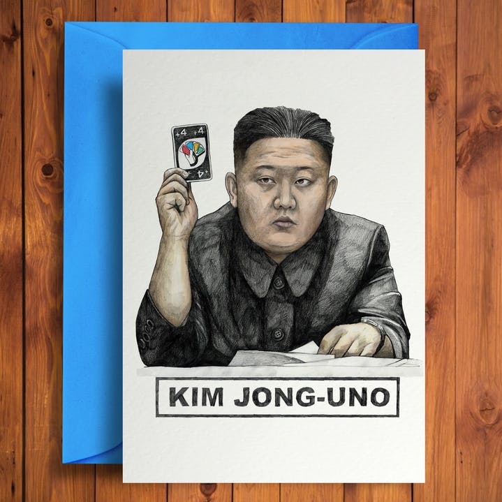 Kim Jong-uno Greeting Card - Olleke Wizarding Shop Brugge London Maastricht