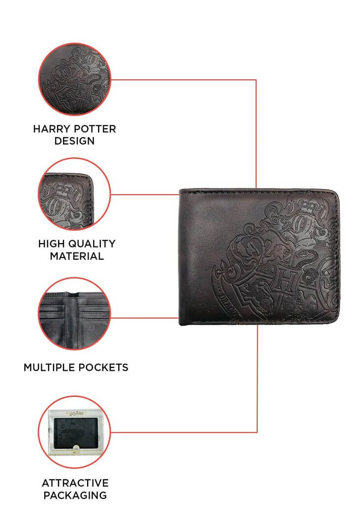 Harry Potter Hogwarts Embossed Crest Wallet - Olleke Wizarding Shop Amsterdam Brugge London Maastricht