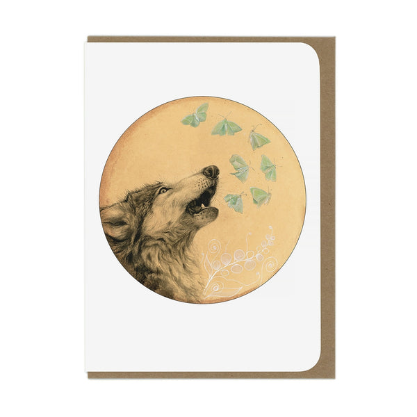 Wolf Howl Greeting Card - Olleke Wizarding Shop Amsterdam Brugge London Maastricht