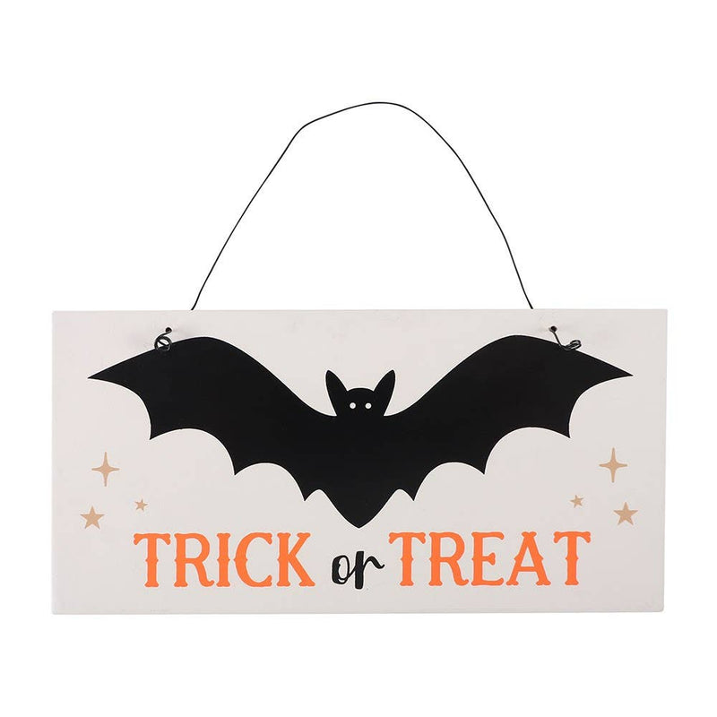 Trick or Treat Bat Hanging Halloween Sign