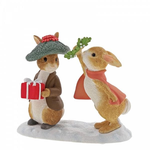 Flopsy and Benjamin Bunny Under the Misteltoe Figurine - Olleke | Disney and Harry Potter Merchandise shop