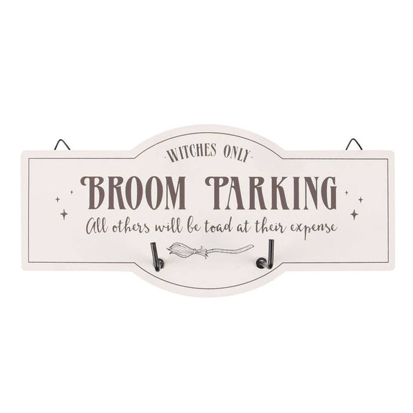 Broom Parking Halloween Wall Hook Sign