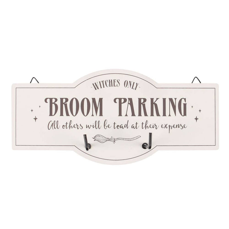 Broom Parking Halloween Wall Hook Sign