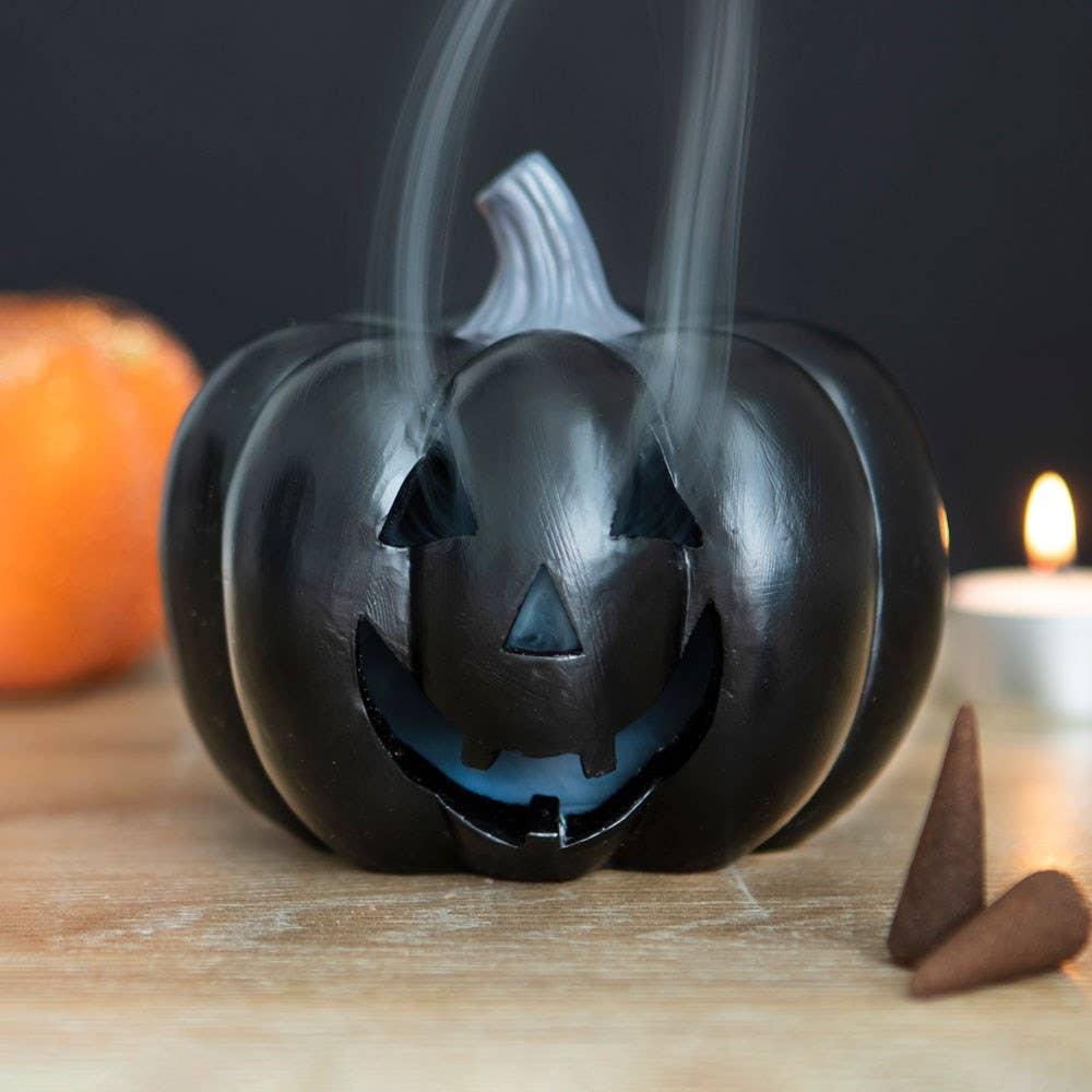 Porte-cône d'encens Halloween citrouille noire