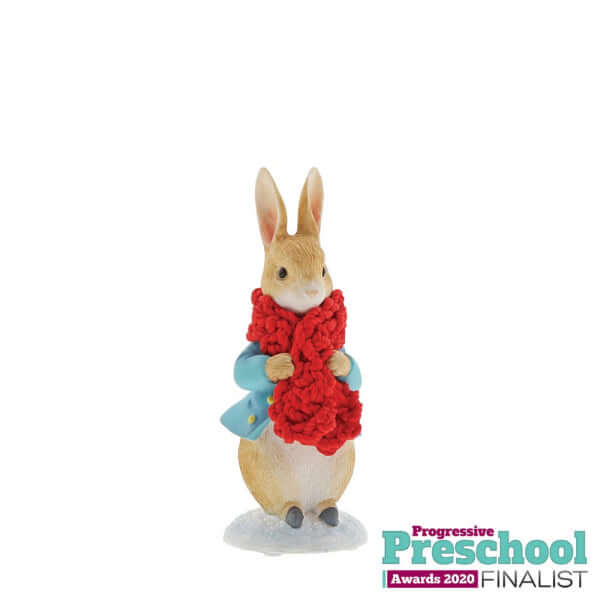 Peter Rabbit in a Festive Scarf Figurine - Olleke | Disney and Harry Potter Merchandise shop