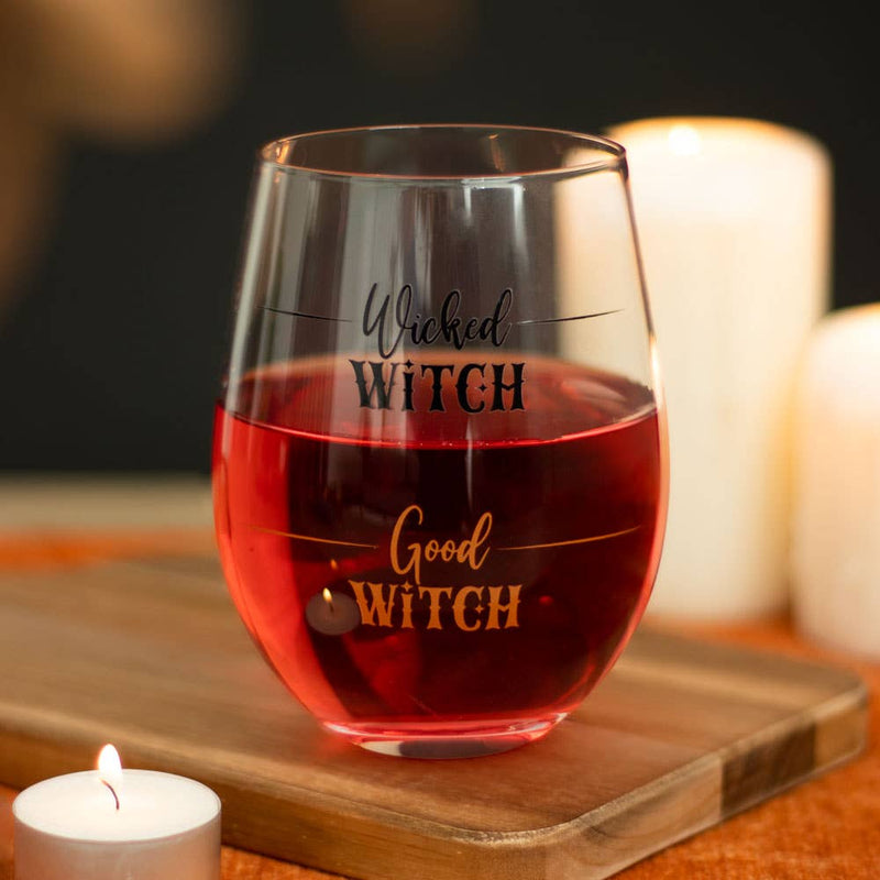 Wicked Witch Stemless Halloween Wine Glass