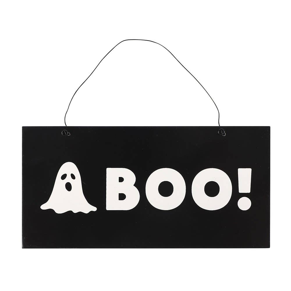 Boo Ghost Hangend Halloweenbord