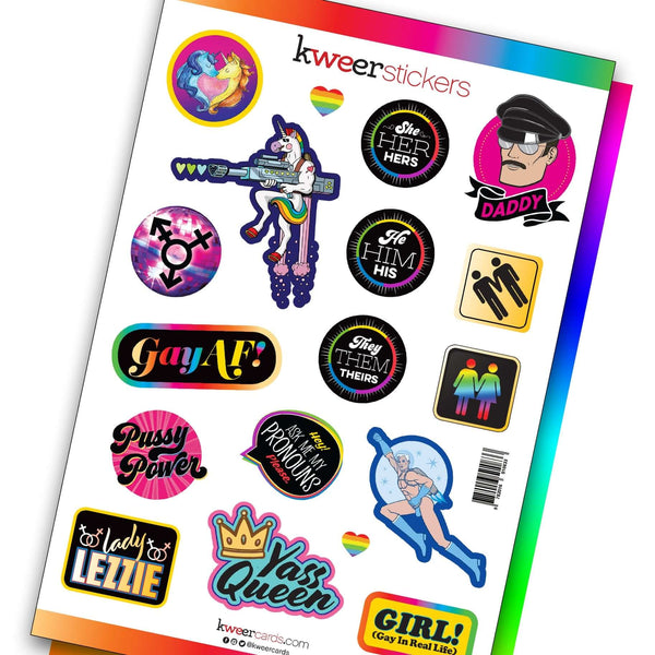 Gay Pride, Queer, Trans and Pronoun Stickers - Olleke Wizarding Shop Amsterdam Brugge London Maastricht