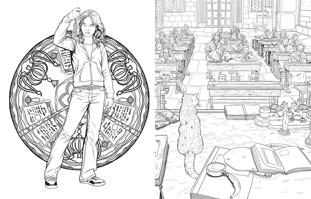 Livre de coloriage Lieux et personnages magiques d'Harry Potter