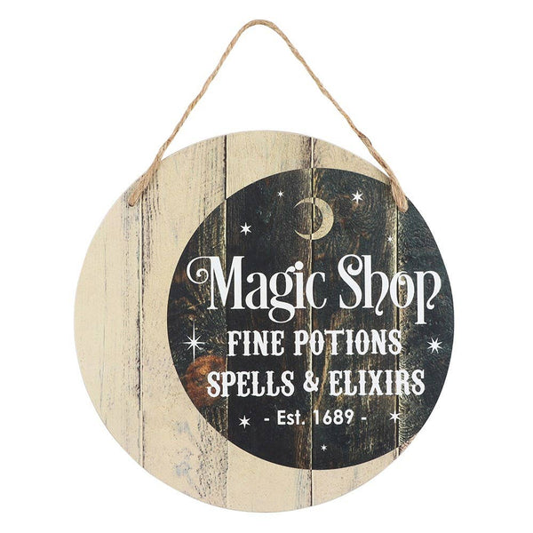 Magic Shop Round Halloween Hanging Sign