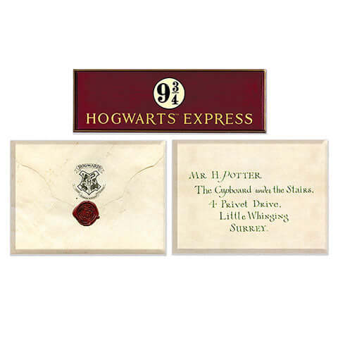 Harry Potter Magnets Acceptance Letter + 9 3/4 platform - Olleke Wizarding Shop Brugge London Maastricht