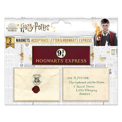 Harry Potter Magnets Acceptance Letter + 9 3/4 platform - Olleke Wizarding Shop Brugge London Maastricht