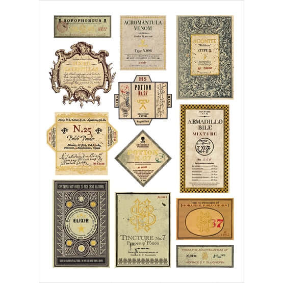 Professor Slughorn's Potion Labels Foiled Notecard - Olleke | Disney and Harry Potter Merchandise shop