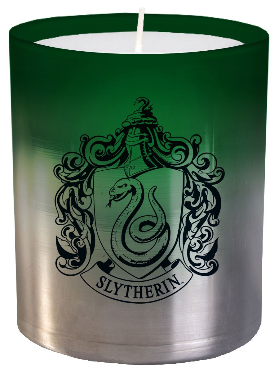 Harry Potter: Slytherin Large Glass Candle - Olleke Wizarding Shop Amsterdam Brugge London