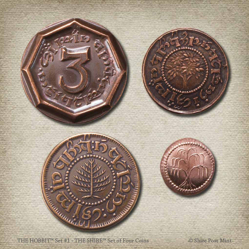 The Hobbit - The Shire Set of Four Coins - Olleke Wizarding Shop Amsterdam Brugge London Maastricht