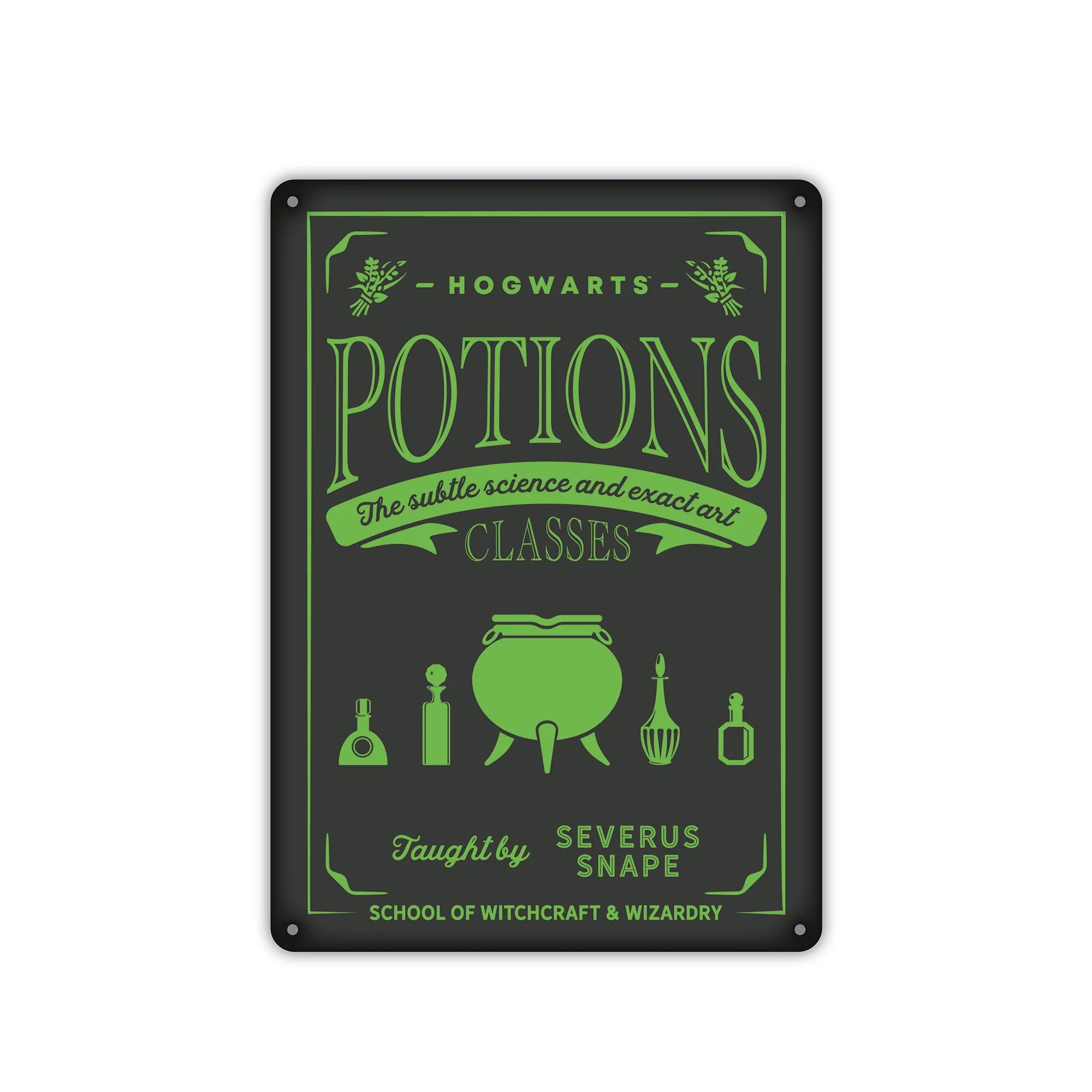 Petite plaque en métal Harry Potter Cours de potions