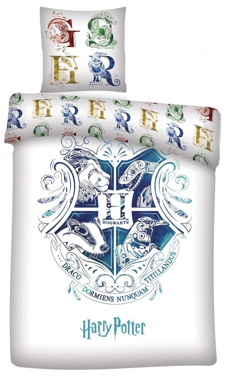 Harry Potter Crests Hogwarts Duvet Set 140 x 200 cm - Olleke Wizarding Shop Brugge London Maastricht
