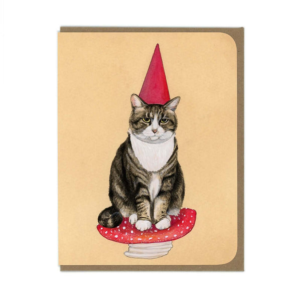 Cat Garden Gnome Greeting Card - Olleke Wizarding Shop Brugge London Maastricht
