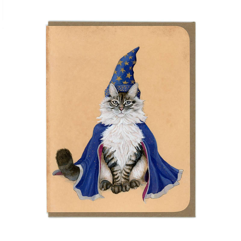 Cat Wizard Greeting Card - Olleke Wizarding Shop Brugge London Maastricht