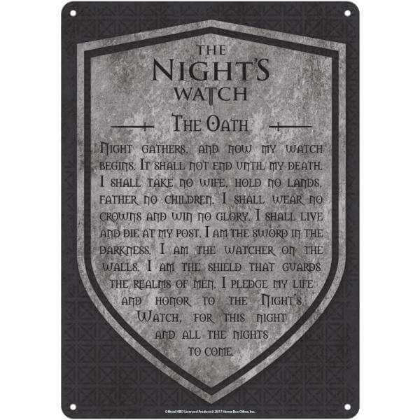 Game of Thrones Small Tin Sign - Night's Watch - Olleke | Disney and Harry Potter Merchandise shop