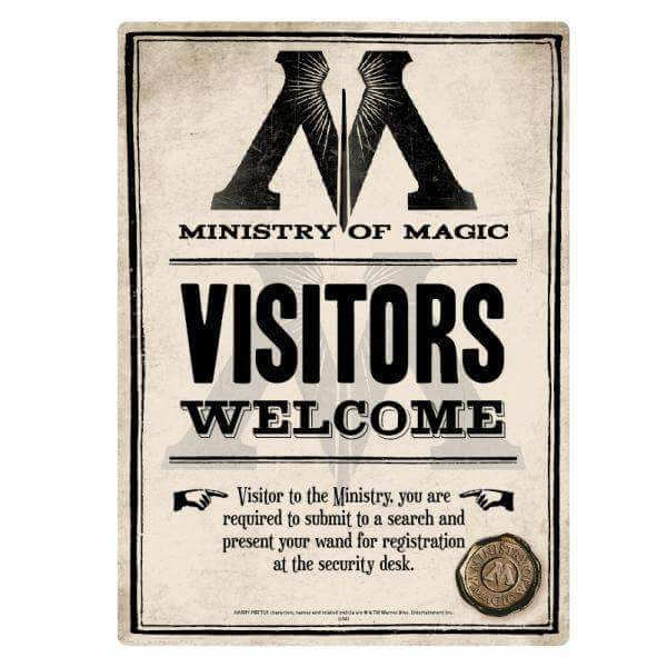 Harry Potter Small Tin Sign Ministry of Magic - Olleke | Disney and Harry Potter Merchandise shop