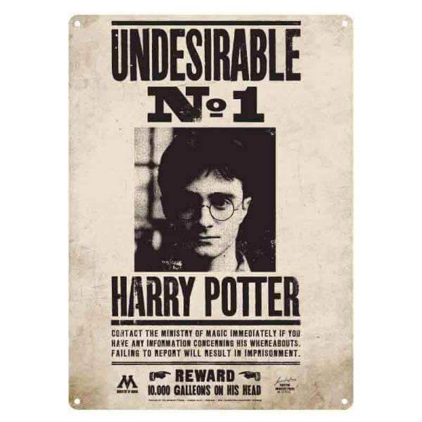 Harry Potter Tin Sign Undesirable No. 1 (Small) - Olleke | Disney and Harry Potter Merchandise shop