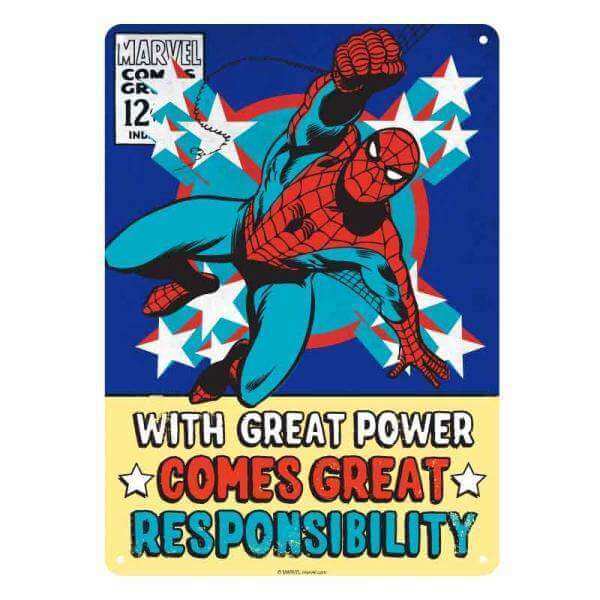 Marvel Small Tin Sign - Spider-Man - Olleke | Disney and Harry Potter Merchandise shop