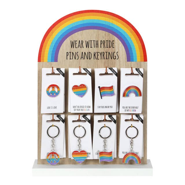 Pride Rainbow Pin and Keyring