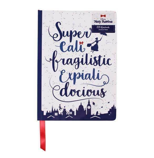 Mary Poppins A5 Notebook - Supercalifragilisticexpialidocious - Olleke | Disney and Harry Potter Merchandise shop