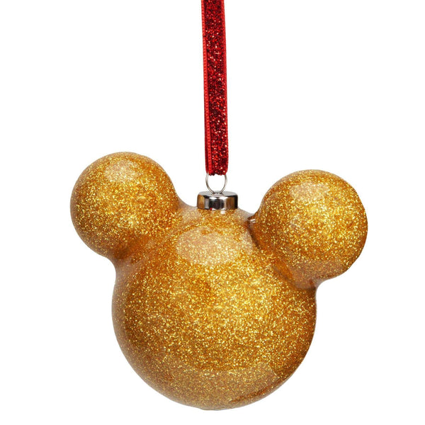 Mickey Mouse Gold Glitter Bauble - Olleke | Disney and Harry Potter Merchandise shop